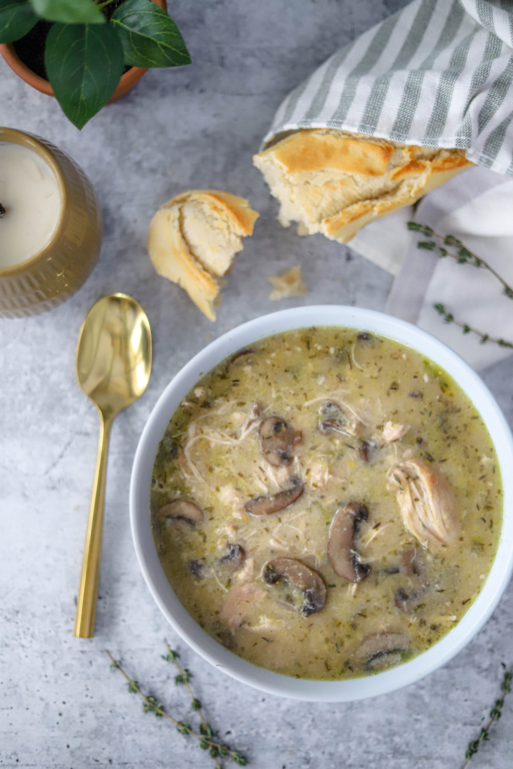 Bourbon Braised Chicken Mushroom Soup - Honest Grub, Honest Foodie