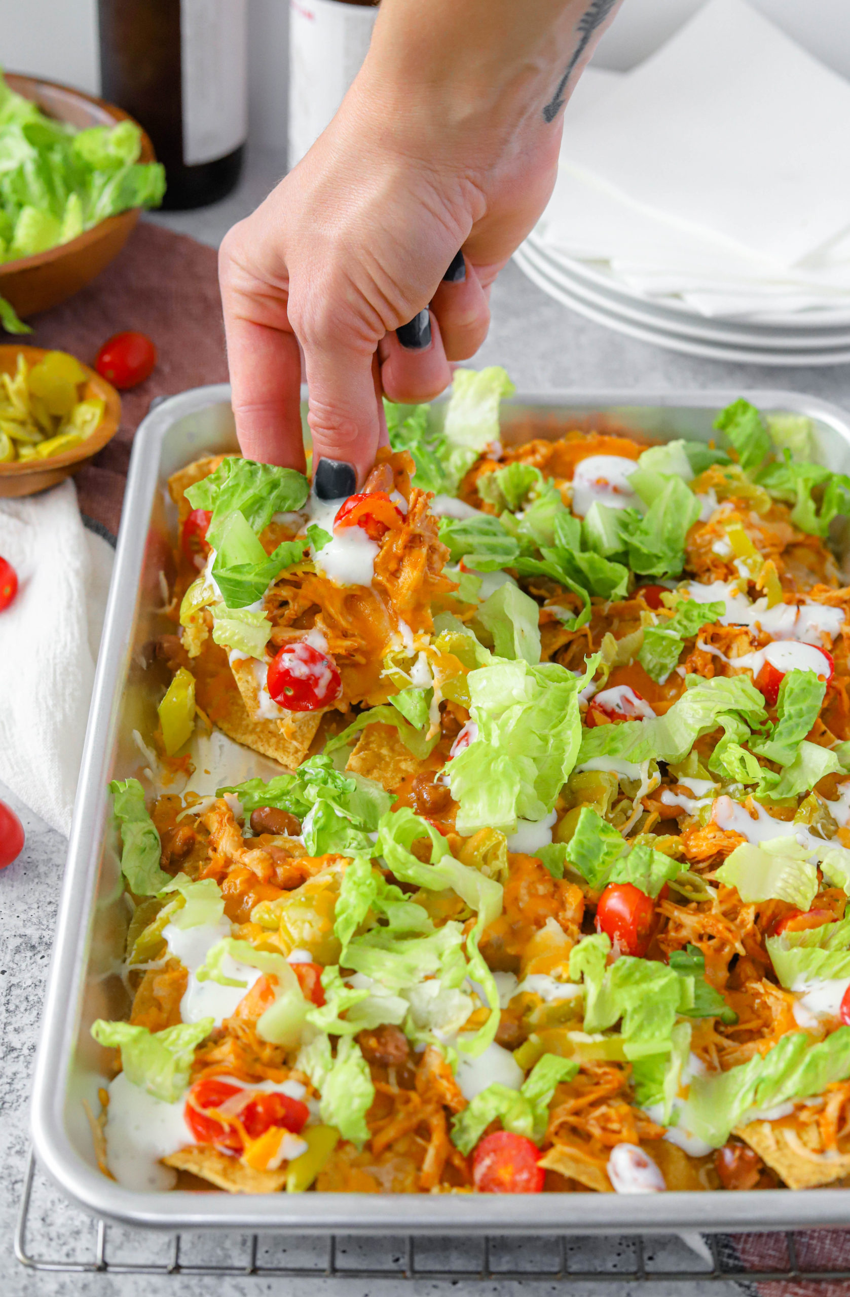 Easy Crock Pot BBQ Chicken Nachos - Honest Grub, Honest Foodie