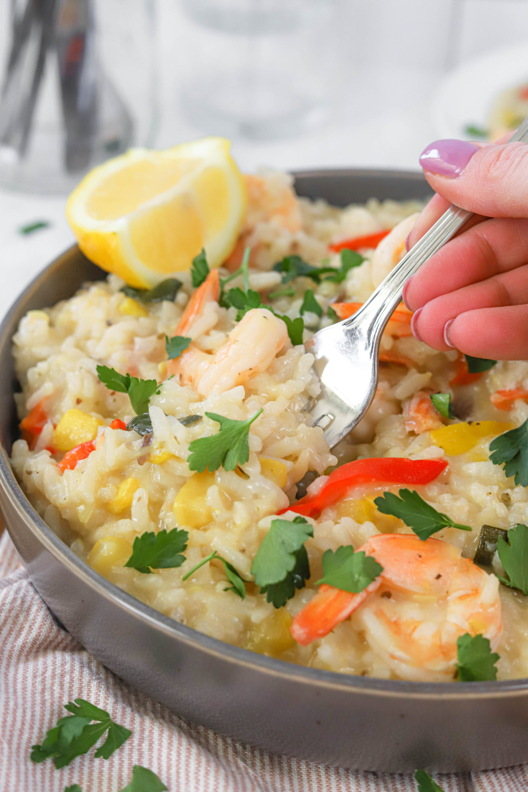 Instant Pot Shrimp Risotto - Sidewalk Shoes