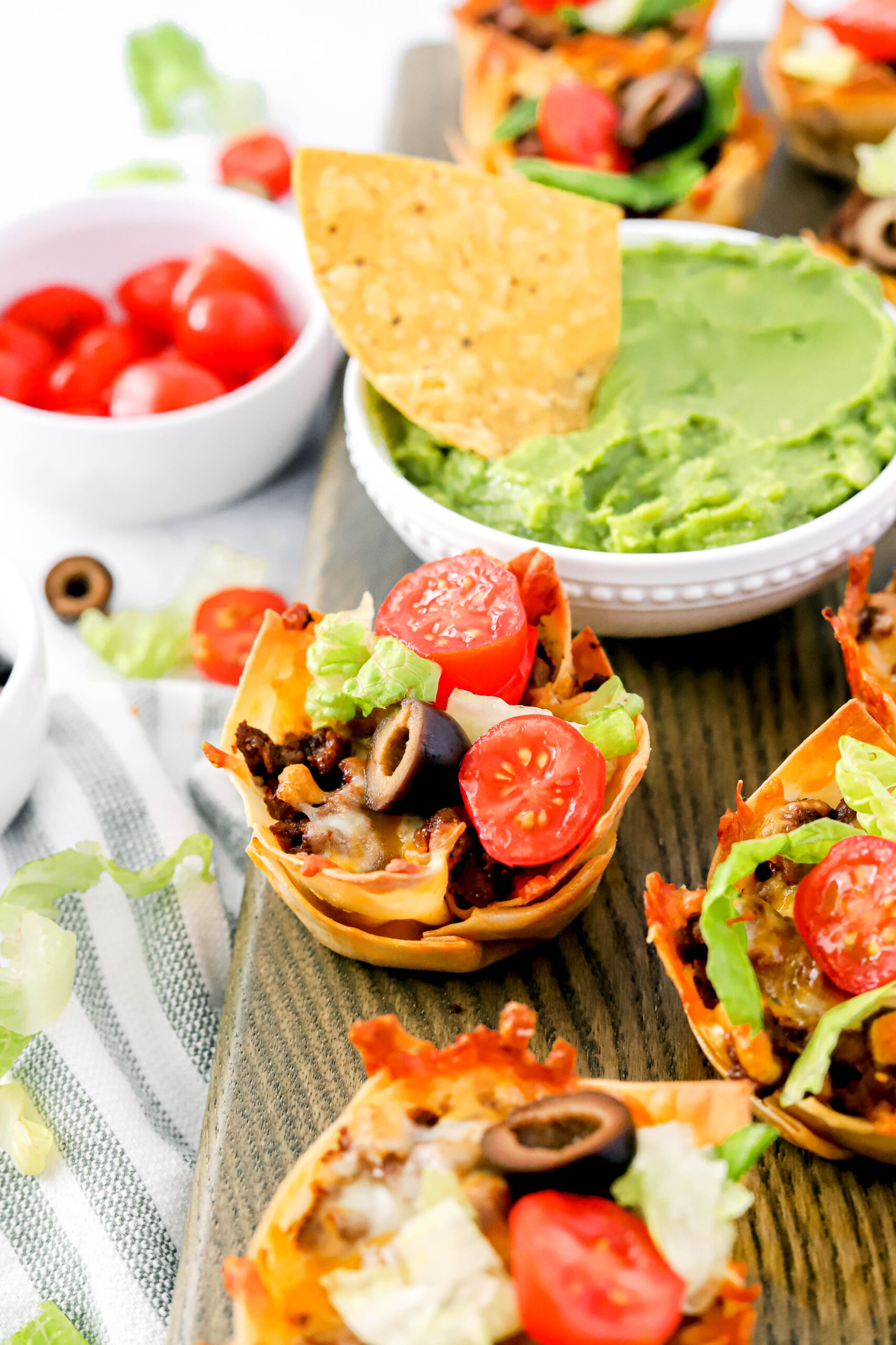 Mini Taco Salad Cups - The Art of Food and Wine